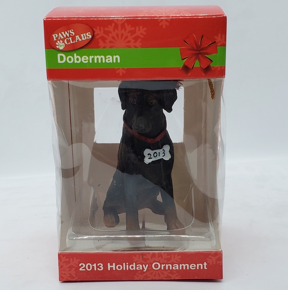 Paws Claus DOBERMAN 2013 Christmas Ornament Dog Pet Animal Holiday New NIB